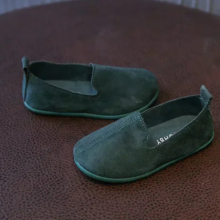 Children's Flat Shoes New Candy Color Simple Casual Shoes Loafers Slip-on Flats Lightweight Boys Girls Leather Shoes Moccasins
