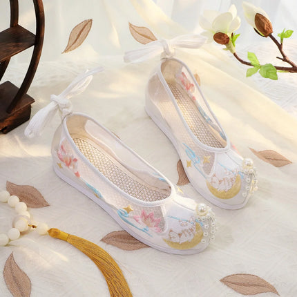 Chasing Moon Hot Sale Of The Season New Style Ming Dynasty Hanfu Shoes National Style Upturned Head Cotton Shoes Ancient Wedding