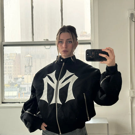European and American Multi Zipper Design Cross-Border Men's and Women's Loose Letter Embroidery Pattern Fashionable Hoodie