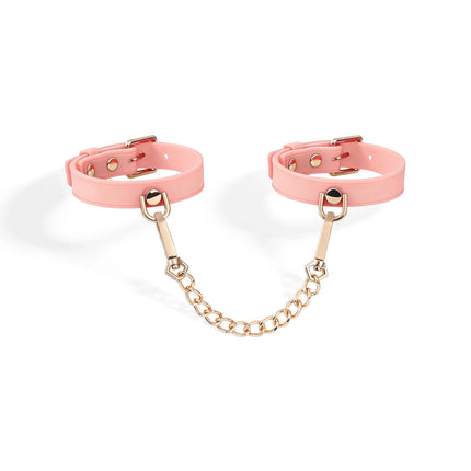 Soft Silicone Handcuffs Ankle Cuffs Set Gold Chain BDSM Bondage Restraints Slave Role Play Adult Sex Toy for Women Men Couples