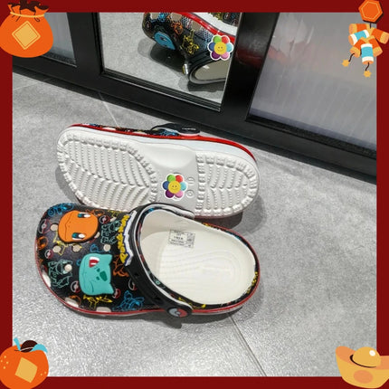 2026 New Pokemoned Hole Sandals Pikachu Squirtle Charmander Slippers Sandals Kawaii Anime Home Beach Shoes Summer Slippers