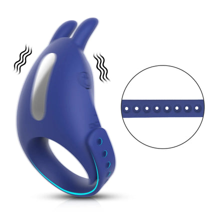 Vibrating Cock Ring Men Adjustable Buckle Penis Ring for Ejaculation Delay Testis Clitoris Stimulation Sex Toy for Couples