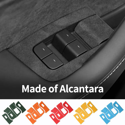 Made of Alcantara For Tesla Model 3（2019-2023）/ Y (2019-)  Windows Control Panel Trim Cover Sticker Car Interior Accessories