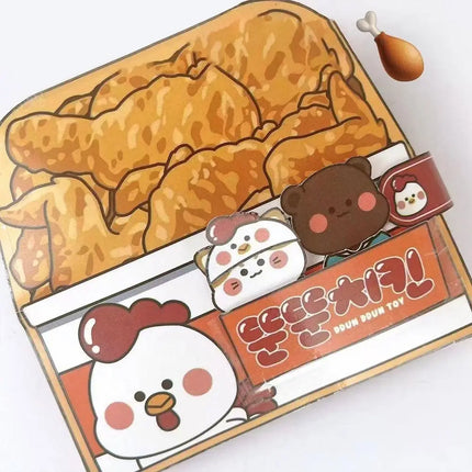 Paper Waffle Quiet Book Colorful Bread Cartoon Busy Book Fried Chicken Handmade Toy Snack Bar Sticker Game.
