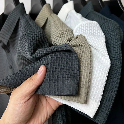 Brand Clothes Summer New Men's Short Sleeve T-shirt Ice Silk Cool and Breathable POLO Shirt Business Casual Sweat-absorbing Top