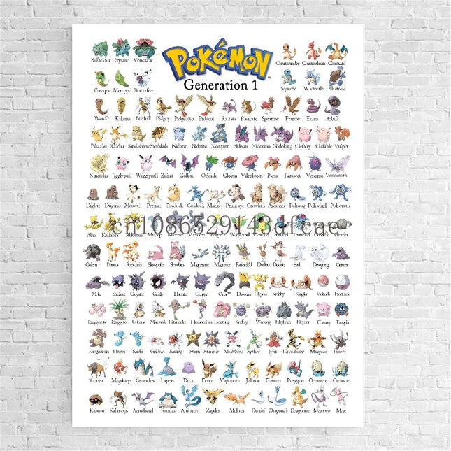 Japanese Anime Peripheral Pokemon Poster Decor Pikachu Charizard Wall Art Watercolor Canvas Painting Modern Room Decor Picture