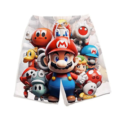 Summer Mario Shorts, Men's Beach Pants, Casual Pants, Luigi Kuba Thin Style with Everything Around The Summer Style