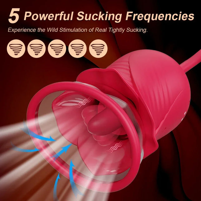 Rose Sex Toy for Women Sucking Vibrator G Spot Clitoris Stimulator Thrusting Vagina Nipple Sucker Vibrating Goods for Adults
