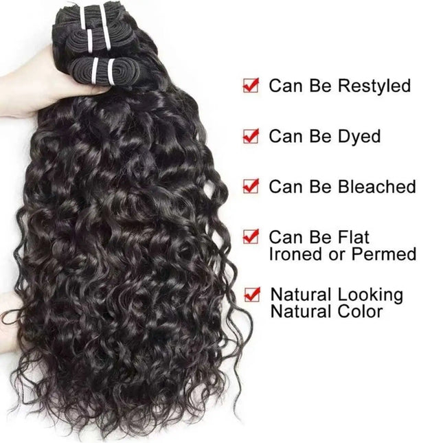 Water Wave Human Hair Bundles Curly Deep Wave 3 Bundles Brazilian Natural Black Human Hair Remy Hair Natural Human Hair