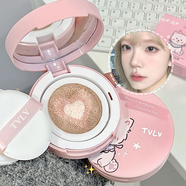 3-In-1 Air Cushion Compact Cream Hydrated High Coverage Foundation Natural Isolate Brighten Concealer BB Cream KoreanMakeup Base