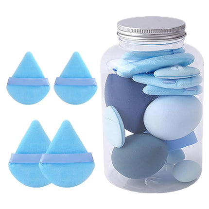 14Pcs Hybrid Makeup Sponge & Powder Puff Set - Hydrophilic Latex-Free Foundation & Loose Powder | Vegan Oil-Free Beauty Tools