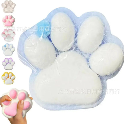 Hot Selling Russian Strawberry Cat Paw Squeeze Toy Cute Stress Relief Plush Soft Fidget Game Same
