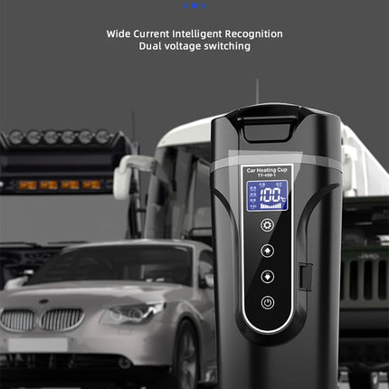 Electric kettle 12v/24v smart car heating cup touch screen thermos cup 450 ml car heating cup adjustable temperature