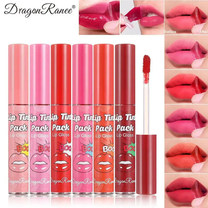 Matte Liquid Lipstick Waterproof Peel Off Lip Glaze Long Lasting Non Transfer Tear Away Lip Tattoo Set Sexy Red