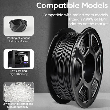 Elough PETG 3D Filament 1kg 1.75mm 1KG(2.2LBS) 3D Printer Filament Material Vacuum Packaging Tangle-Free 3D Printing Filament