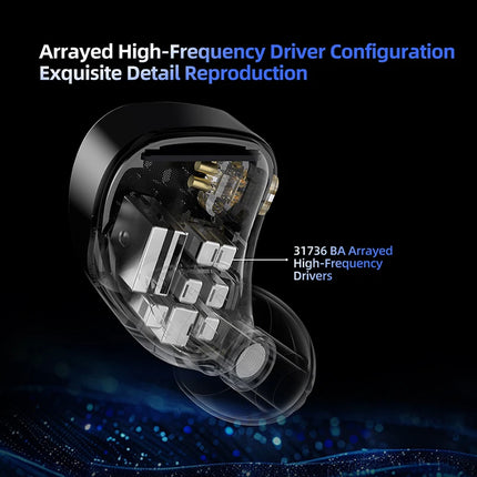 KZ AM16 Wired in-ear headphones 16ba armature balanced high-fidelity low-monitoring headphones with cancellation