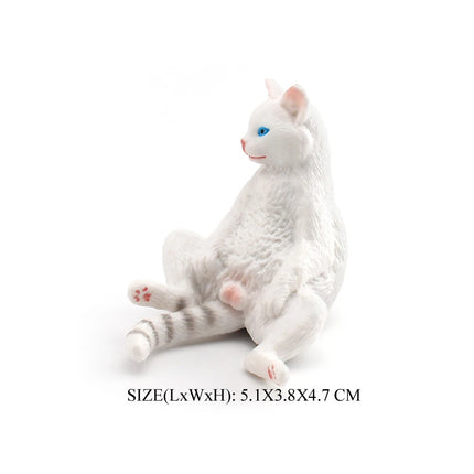 Realistic Plastic Cat Kitty Different Poses Figure Mini Cats Pet Model Figurines Cake Topper Kitten Toy Christmas Birthday Gift
