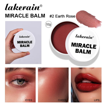 3 In 1 Solid Pearl Blush Cream Monochrome Woman Blush Paste Cheek Ulti-purpose For Eyes Lips Makeup Blush Stick Korean Cosmetics