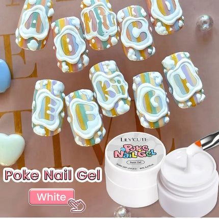 LILYCUTE 8ml 2/3/4PCS Poke Poke Gel Nail Polish Set Black White Wave Texture Nail Painting Art Gel Soak Off UV LED Varnish Kit