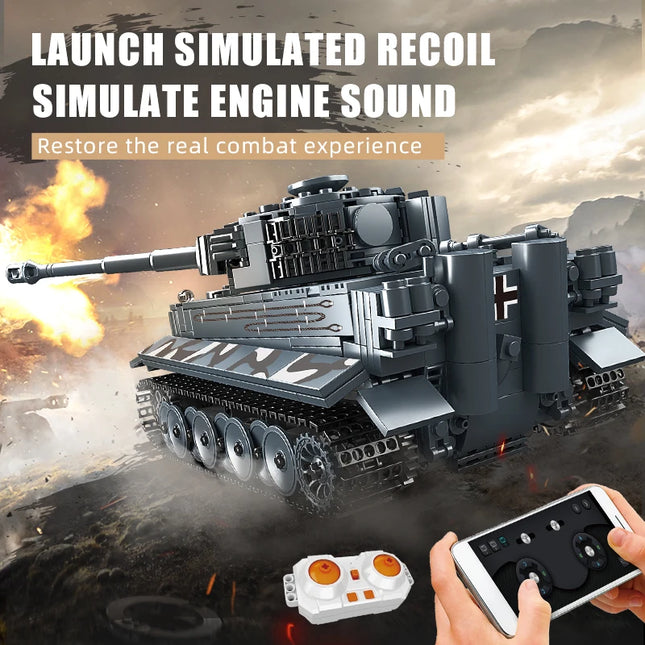 Mould King 20014 Technical Tank Toys The Remote Control Tiger Tank Building Block Assembly Tank Brick Set Kids Christmas Gift