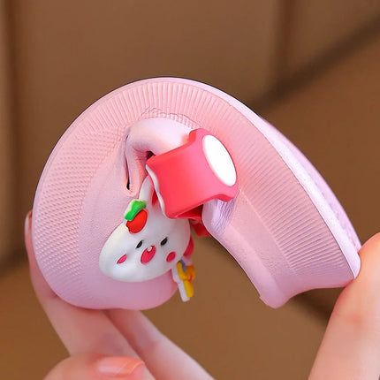 Summer Kids Slippers Sandals  Children's Shoes  Soft  Anti-Skid Cartoon DIY Design Hole Baby Shoes Sandy Beach For Boys Girls