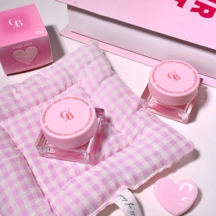 Gegebear Soft Blush Cream Tender and Multi-color Korean Style Contouring Lip Gloss Multi-purpose Rouge Cream