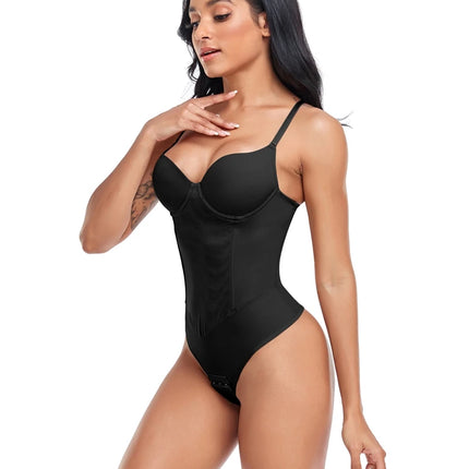 Thongs Bodysuit Shapewear Women Full Body Shaper Waist Trainer Steel Bones Tummy Control Underwear Flat Belly Underbust Corset