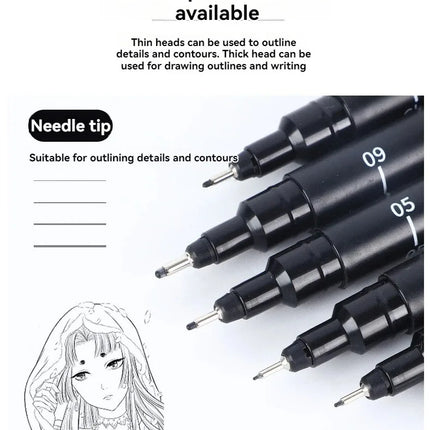 15/3 Size Fineliner Pens Black Micro Pigment Liner Pen Multiliner Drawing Pen for Artist Sketching Drawing Drafting Comic Design