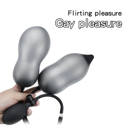 2 IN 1 Inflatable Anal Plug Expandable Dildo Pump Butt Plug Anal Dilator Bdsm Sex Toy Gay Prostate Massage For Anus Enlargement