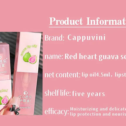 Guava Lip Care Set Fade Liplines Moisturizing Lip Balm Kit Hydrating Lip Gloss Relieve Dryness Soothing Lips Jelly Lips Mask Set