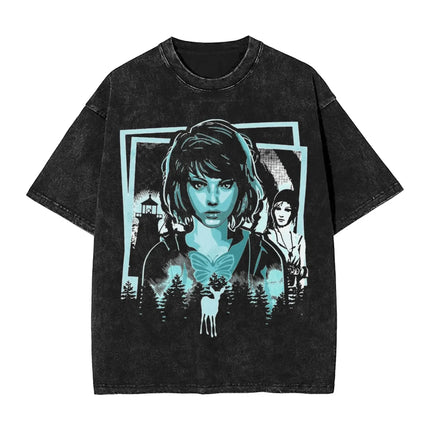 Narrative Adventure Game Life Is Strange Graphic Print T-Shirt Men Women Vintage Washed Cotton Summer Tees Oversized Casual Tops