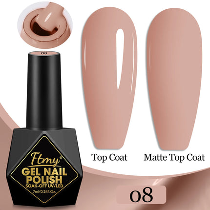 7ml Color Gel Polish Set Popular Series Nail Polish Smooth Texture Colorful Manicure UV LED Soak Off Nail Art Semi Permanent Shi