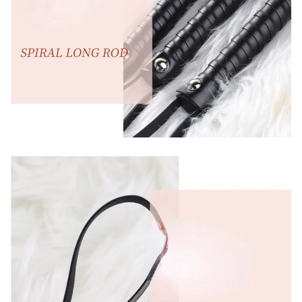Fetish PU Leather With Fox Tail Whip Flogger Handle Spanking Paddle Flirting BDSM Adult Game Erotic Sex Toys for Women Couples