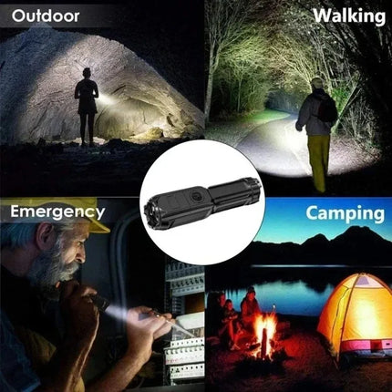Powerful LED Flashlight USB Rechargeable Torch Waterproof Zoomable Lamp Outdoor Fishing Camping High Lumen Tactical Flashlight