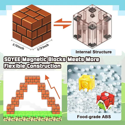 Magnetic Building Blocks - STEM Montessori Educational Toy for Kids 3-6 Years