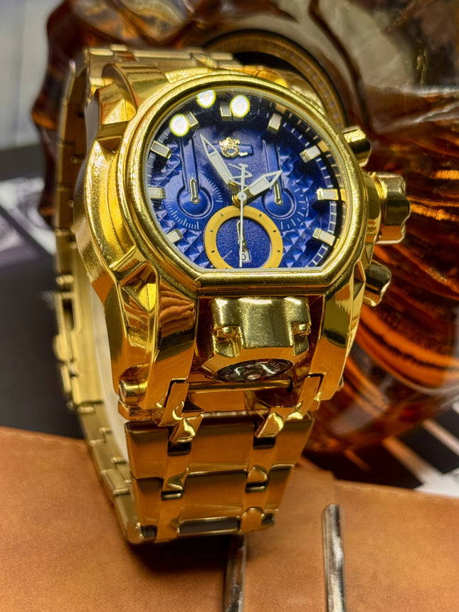Clown Series Guide Ball Punk Quirky Men's Personality Watch, Fashionable Youth Trendy Gold Steel Luminous Watch, Trendy Gift Watch, the Best Gift for Him