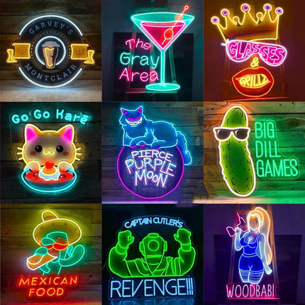 Custom Neon Sign UV Print Personized Acrylic LED Sign for Bar Wedding Party Neon Light Business Logo Sign Night Lamps Decor Sign