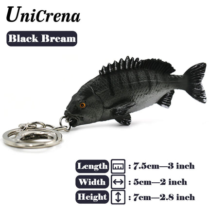 Fish Keychain Creative Handmade Fish Model Key Ring Trout/Snapper/Tuna/Salmon/Bass Keychain Fishing Themed Key Holder Accessory