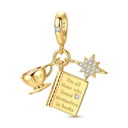 Gold Color Charms 925 Sterling Silver Original Golden Safety Chain Round Spacer Clip Charm DIY Jewelry For Women Bracelet Gift