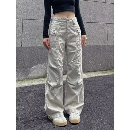 2025 American style micro horn workwear jeans men's retro splicing high-en Vibe multi pocket workwear pants for med design pants