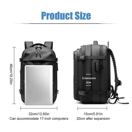 Travel Backpack Vacuum Compression Backpack Business Large Capacity School Backpack Expand Outdoor Hiking Backpack