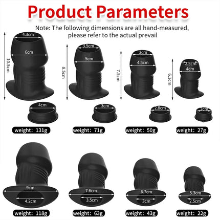 Hollow Silicone Anal Bead Butt Plug Anus Dilator Tunnel Expansion Enema Prostate Massage Sex Toys for Women Men Masturbation