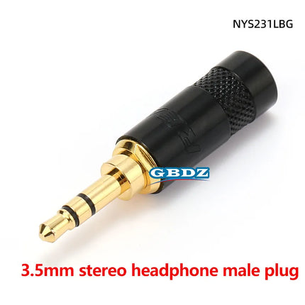 NEUTRIK's REAN jack 3.5mm 1/8" Stereo Headphone Plug Male Female Pair Recording Line Plug Gold Plated 3 Pole Repair Welding Plug