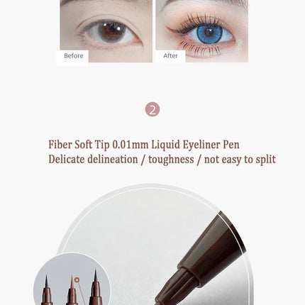 2 In 1 Brown Gel Eyeliner Pencil Ultra-slim Liquid Eye Liner Shadow Pen Smooth High Pigment Silkworm Gel Pen Lasting Eyes Makeup