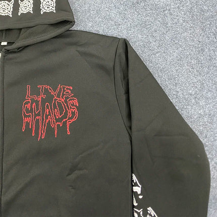 Y2K Vintage Letter Print Loose Hip Hop Punk Long Sleeved Hoodies Women Street Clothes Harajuku Sweatshirts Zipper Cardigan Coat