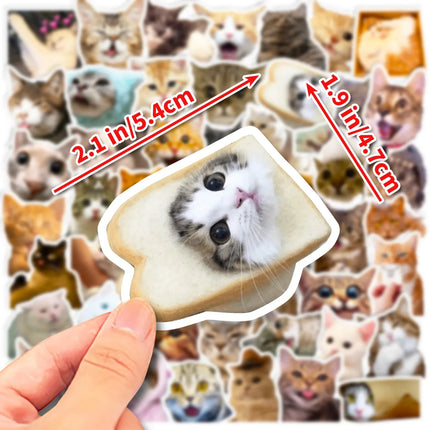10/25/50pcs Cute Cats Meme Stickers Animal Cartoon Graffiti Decal for DIY Scrapbooking Suitcase Phone Laptop Guitar Car Kids