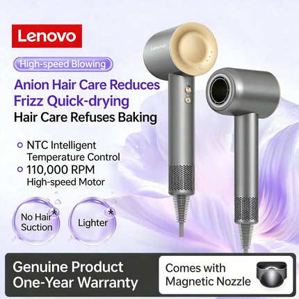 Lenovo Y1S high-speed hair dryer, constant temperature, overheat protection, negative ion hair care, professional dry hair, 220V