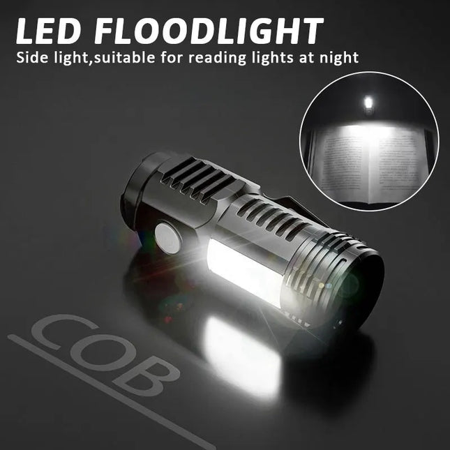 Portable Mini LED Handheld Flashlight Powerful Fingertip Torch Outdoor Waterproof Hiking Camping Flash Light with Pen Clip
