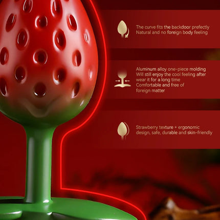 1pcs, Strawberry shaped metal anal plug, butt plug, dildos, adult women toys, adult men toys, adult pleasure, sexual wellness