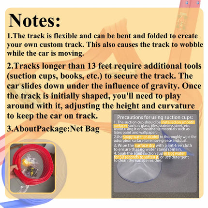 Net Bag 13Ft/16.3Ft Flexible Track Toy & Miniature Car DIY Competitive Rail Vehicle Game Educational Gift for Children Christmas